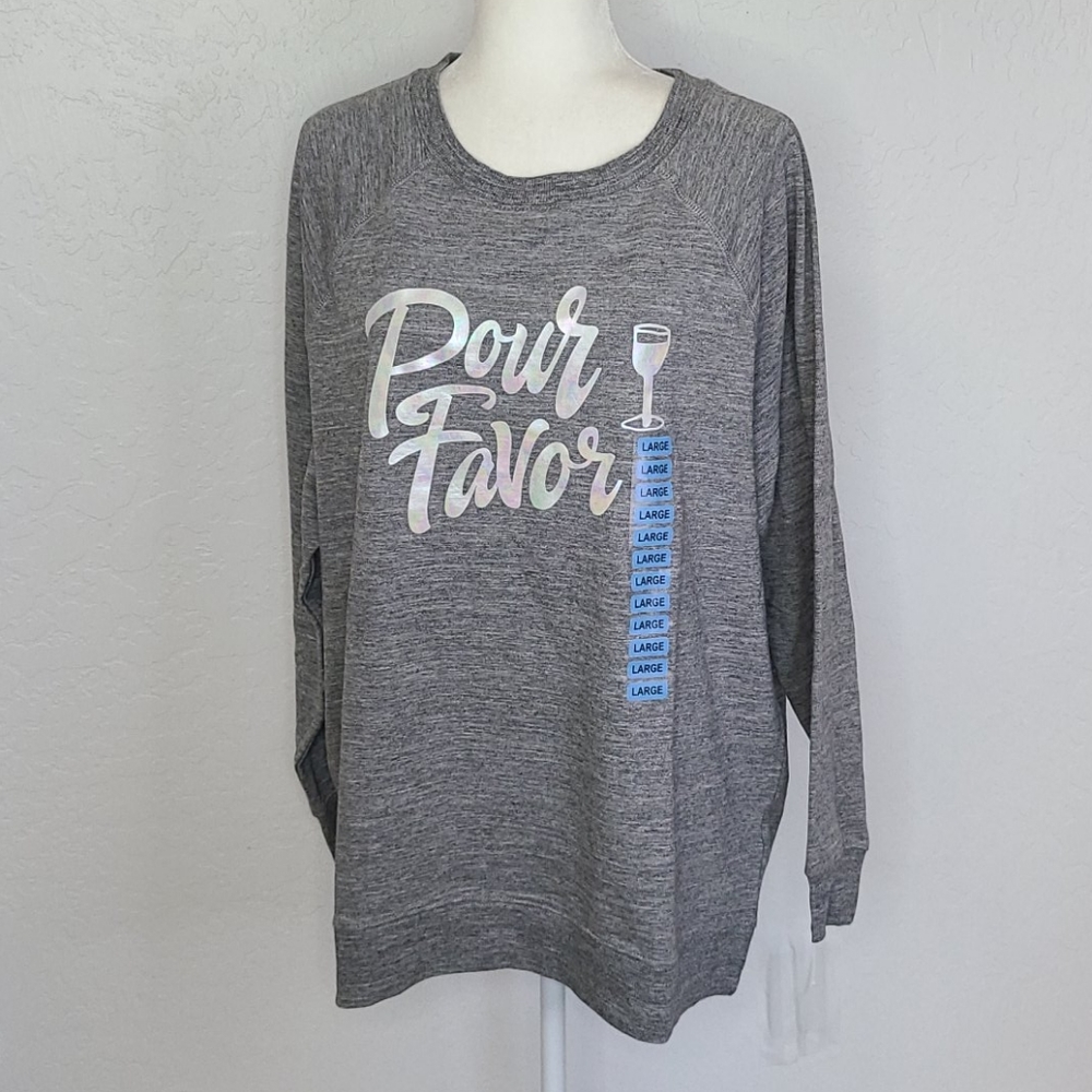 NWT Wildfox Pour Favor sweatshirt large gray